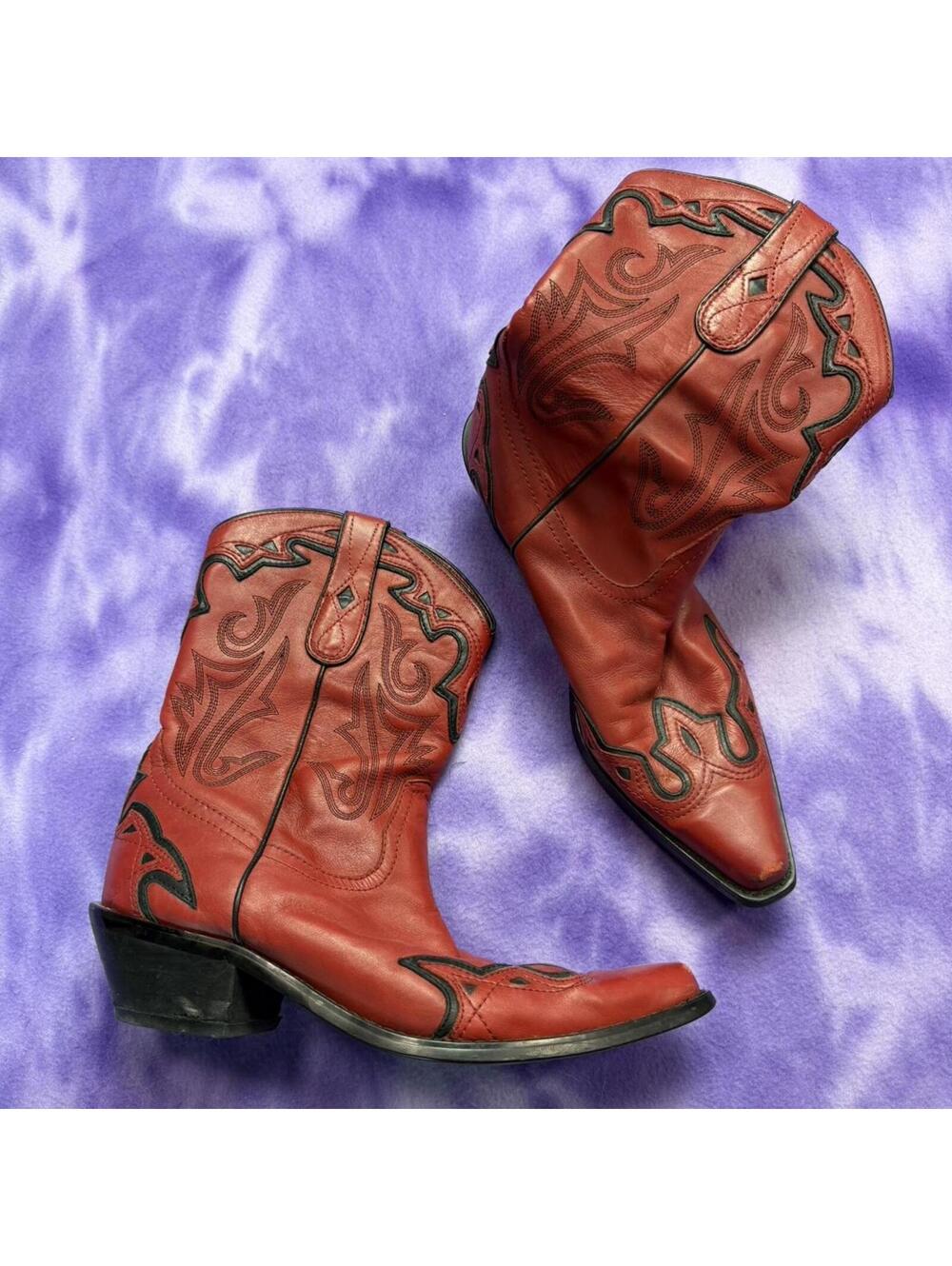 Coldwater Creek red and black cowboy boots